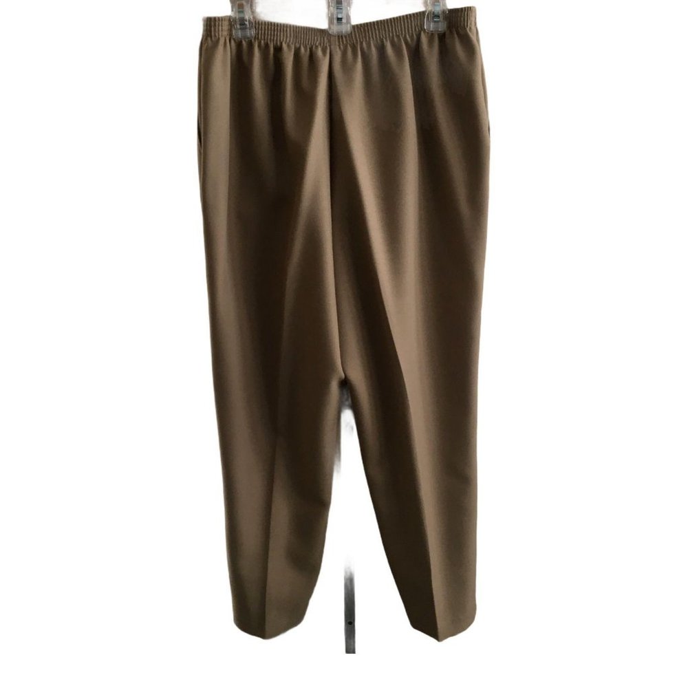 Alfred Dunner Tan Pants Elastic Waist Size 16